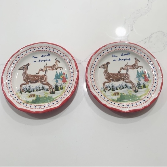 Anthropologie Nathalie Lete 10 Lords of Leaping Plates - Picture 1 of 9